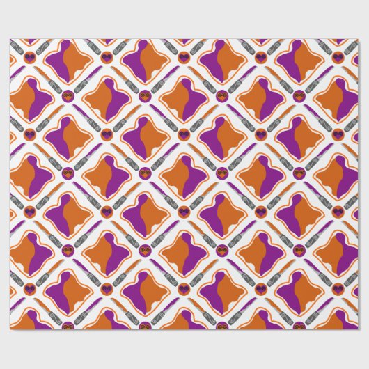 Peanut Butter en Grape Jelly Seamless Pattern Cadeaupapier (Vlak)
