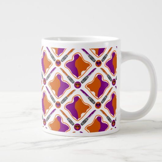 Peanut Butter en Grape Jelly Seamless Pattern Grote Koffiekop (Rechts)
