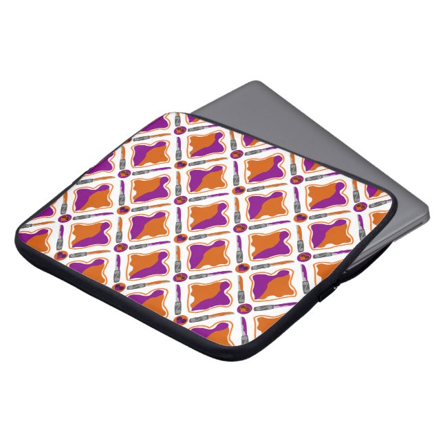 Peanut Butter en Grape Jelly Seamless Pattern Laptop Sleeve (Voorkant top)