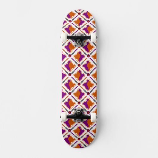 Peanut Butter en Grape Jelly Seamless Pattern Persoonlijk Skateboard (Voorkant)