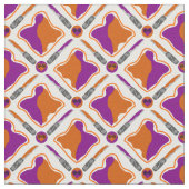 Peanut Butter en Grape Jelly Seamless Pattern Stof (Close Up)