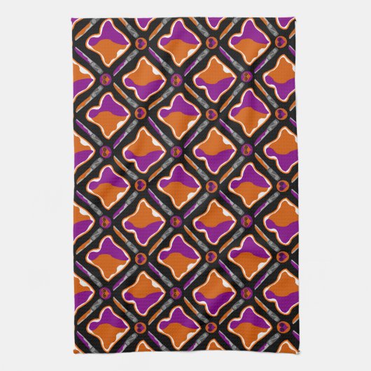 Peanut Butter en Grape Jelly Seamless Pattern Theedoek (Verticaal)