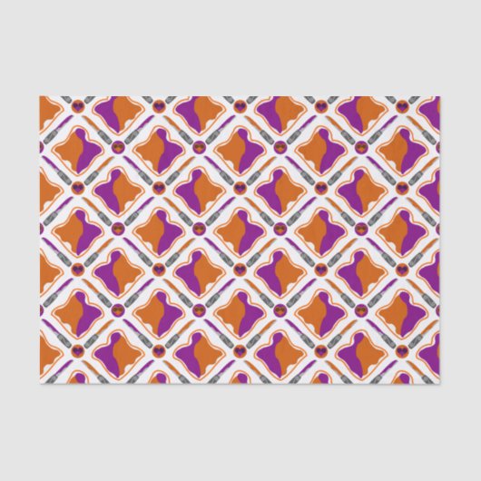 Peanut Butter en Grape Jelly Seamless Pattern Tissuepapier (Voorkant)