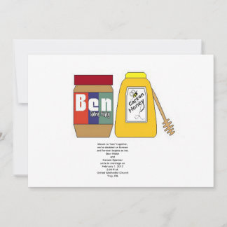 Peanut Butter en Honey Wedding Invitation Kaart