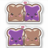 Peanut Butter en Jelly BBF's Kawaii Stickers (Voorkant)