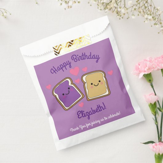 Peanut Butter en Jelly Birthday Party PBJ Bedankzakje (Gezegeld)