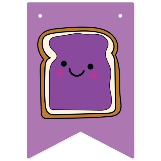 Peanut Butter en Jelly Birthday Party PBJ Bunting Vlaggetjes (Tweede vlag)