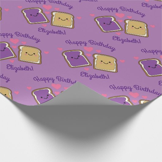 Peanut Butter en Jelly Birthday Party PBJ Cadeaupapier (Hoek)