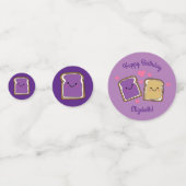 Peanut Butter en Jelly Birthday Party PBJ Confetti (Achterkanten)