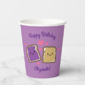 Peanut Butter en Jelly Birthday Party PBJ Papieren Bekers (Achterkant)