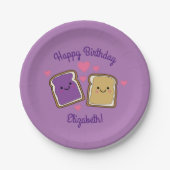 Peanut Butter en Jelly Birthday Party PBJ Papieren Bordje (Voorkant)