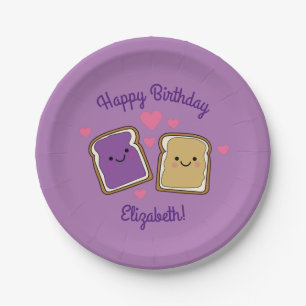Peanut Butter en Jelly Birthday Party PBJ Papieren Bordje