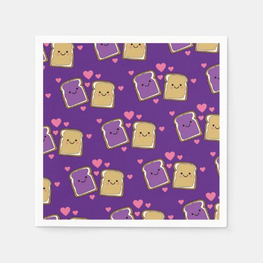 Peanut Butter en Jelly Birthday Party PBJ Servet (Voorkant)