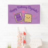 Peanut Butter en Jelly Birthday Party PBJ Spandoek (Insitu)