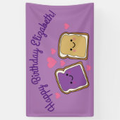 Peanut Butter en Jelly Birthday Party PBJ Spandoek (Verticaal)