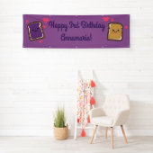 Peanut Butter en Jelly Birthday Party PBJ Spandoek (Insitu)