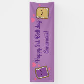 Peanut Butter en Jelly Birthday Party PBJ Spandoek (Verticaal)