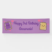 Peanut Butter en Jelly Birthday Party PBJ Spandoek (Horizontaal)