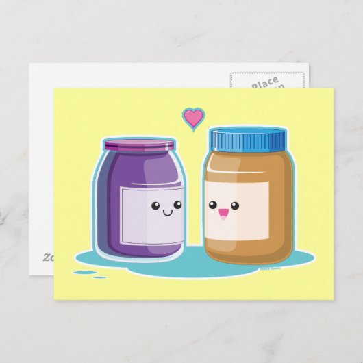 Peanut Butter en Jelly Briefkaart (Voorkant / Achterkant)