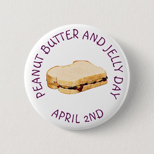 Peanut Butter en Jelly Day 2 april Button (Voorkant)