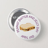 Peanut Butter en Jelly Day 2 april Button (Voorkant /achterkant)