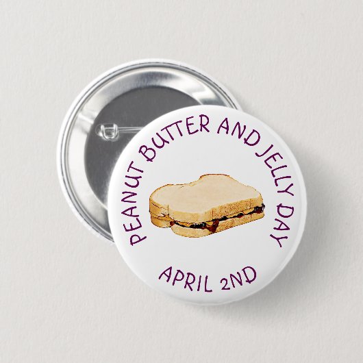 Peanut Butter en Jelly Day 2 april Button (Voorkant /achterkant)