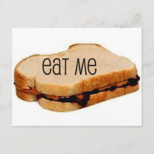 Peanut Butter en Jelly "EAT ME" SANDWICH PRINT Briefkaart