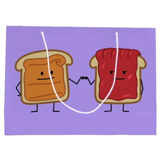Peanut Butter en Jelly Fist Bump Vrienden toast Groot Cadeauzakje (Achterkant)