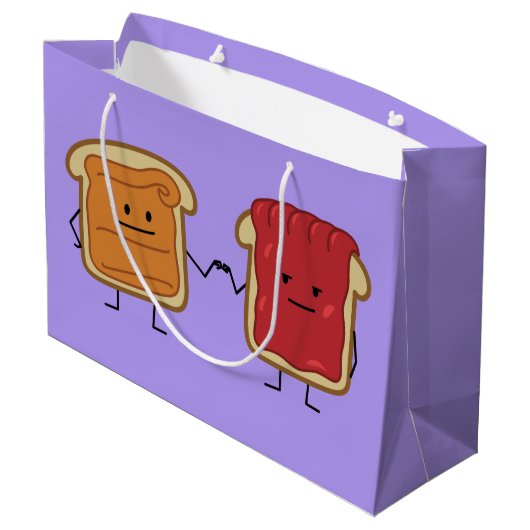 Peanut Butter en Jelly Fist Bump Vrienden toast Groot Cadeauzakje (Achterkant Gekanteld)