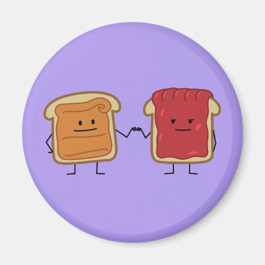 Peanut Butter en Jelly Fist Bump Vrienden toast Magneet (Voorkant)