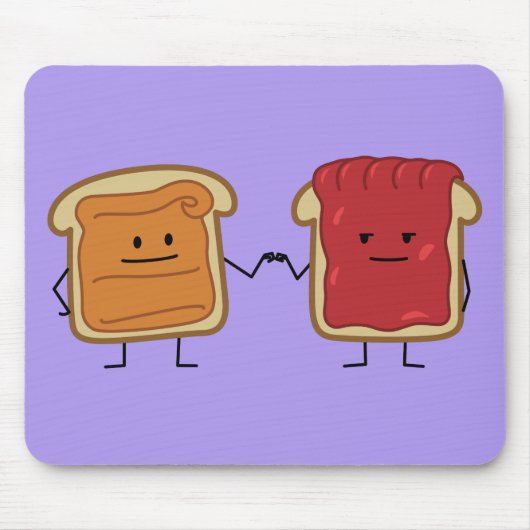 Peanut Butter en Jelly Fist Bump Vrienden toast Muismat (Voorkant)