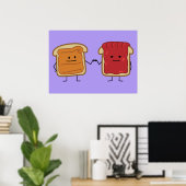 Peanut Butter en Jelly Fist Bump Vrienden toast Poster (Thuiskantoor)