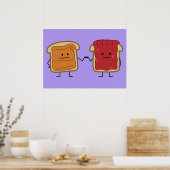 Peanut Butter en Jelly Fist Bump Vrienden toast Poster (Keuken)