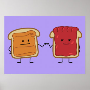 Peanut Butter en Jelly Fist Bump Vrienden toast Poster