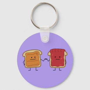 Peanut Butter en Jelly Fist Bump Vrienden toast Sleutelhanger