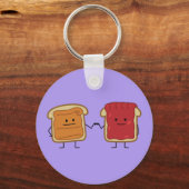 Peanut Butter en Jelly Fist Bump Vrienden toast Sleutelhanger (Voorkant)