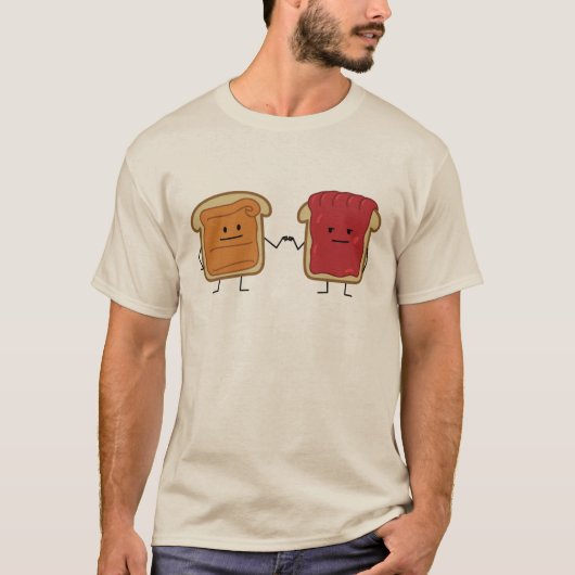 Peanut Butter en Jelly Fist Bump Vrienden toast T-shirt (Voorkant)