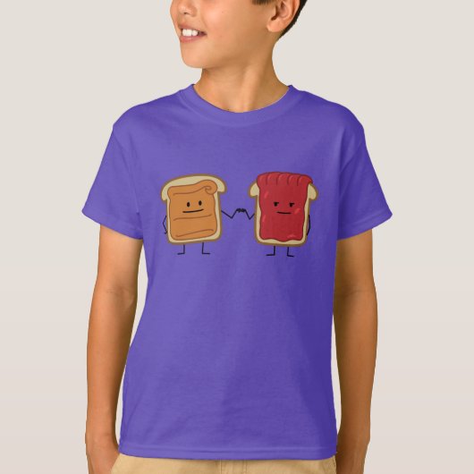 Peanut Butter en Jelly Fist Bump Vrienden toast T-shirt (Voorkant)