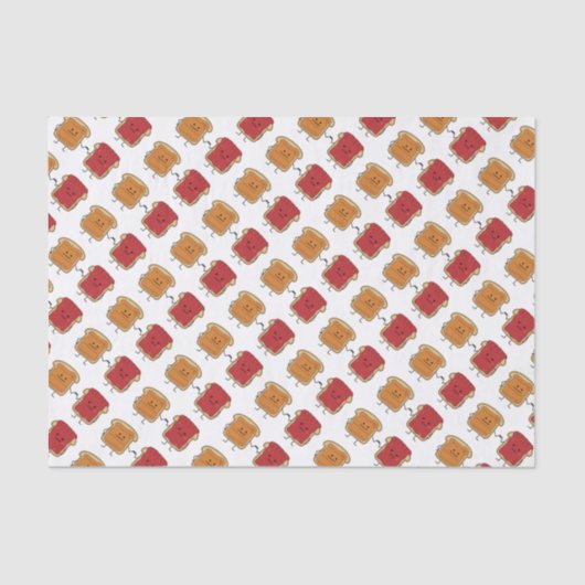 Peanut Butter en Jelly Fist Bump Vrienden toast Tissuepapier (Voorkant)