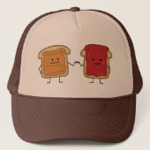 Peanut Butter en Jelly Fist Bump Vrienden toast Trucker Pet (Voorkant)