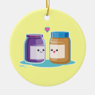 Peanut Butter en Jelly Keramisch Ornament