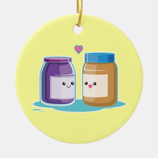 Peanut Butter en Jelly Keramisch Ornament (Voorkant)
