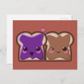 Peanut Butter en Jelly Love Briefkaart (Voorkant / Achterkant)