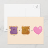 Peanut Butter en Jelly Love Briefkaarten (Voorkant / Achterkant)