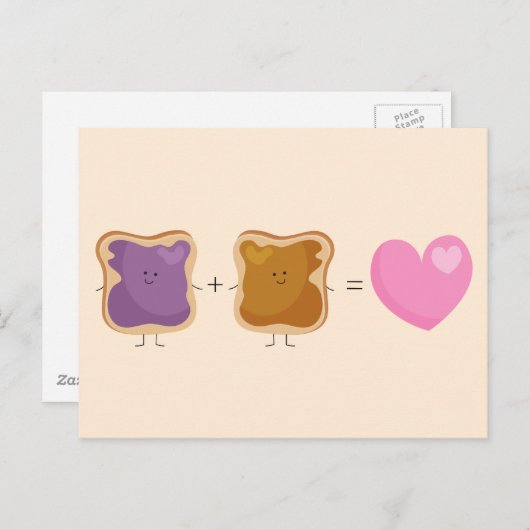 Peanut Butter en Jelly Love Briefkaarten (Voorkant / Achterkant)