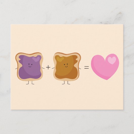 Peanut Butter en Jelly Love Briefkaarten (Voorkant)