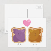Peanut Butter en Jelly Love Briefkaarten (Voorkant / Achterkant)