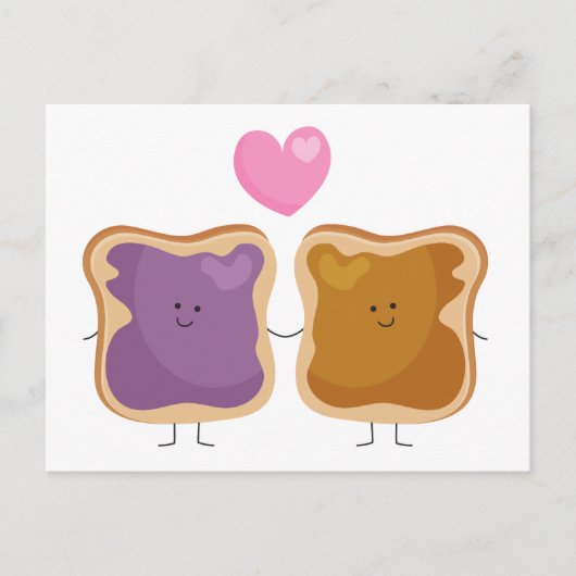 Peanut Butter en Jelly Love Briefkaarten (Voorkant)