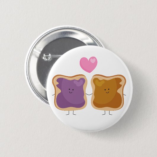 Peanut Butter en Jelly Love Button (Voorkant /achterkant)