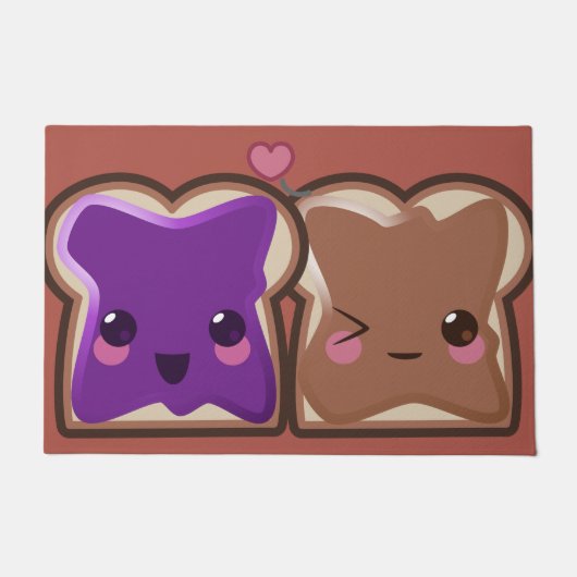 Peanut Butter en Jelly Love Deurmat (Voorkant)